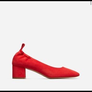 Everlane Day Heel - Red Suede